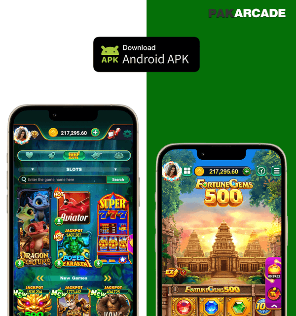 PAK Arcade - Best Earning App Pakistan for Android — two phones showing app screenshots